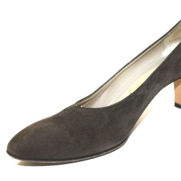 Salvatore Ferragamo Brown Suede Pumps